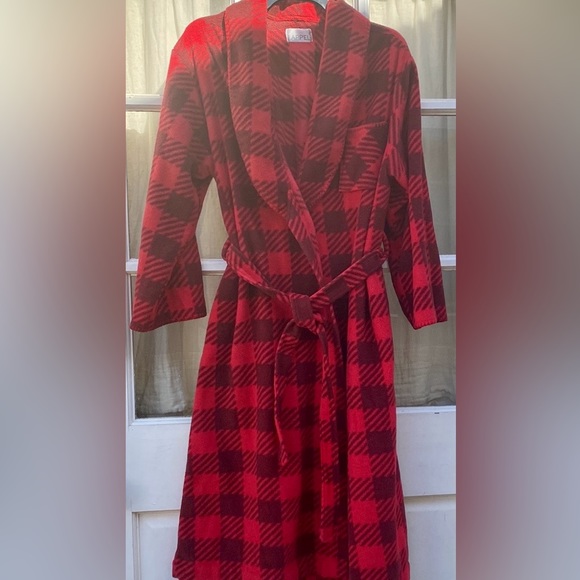 I. APPEL home Robe 👘 red fleece size M-L - Picture 2 of 16